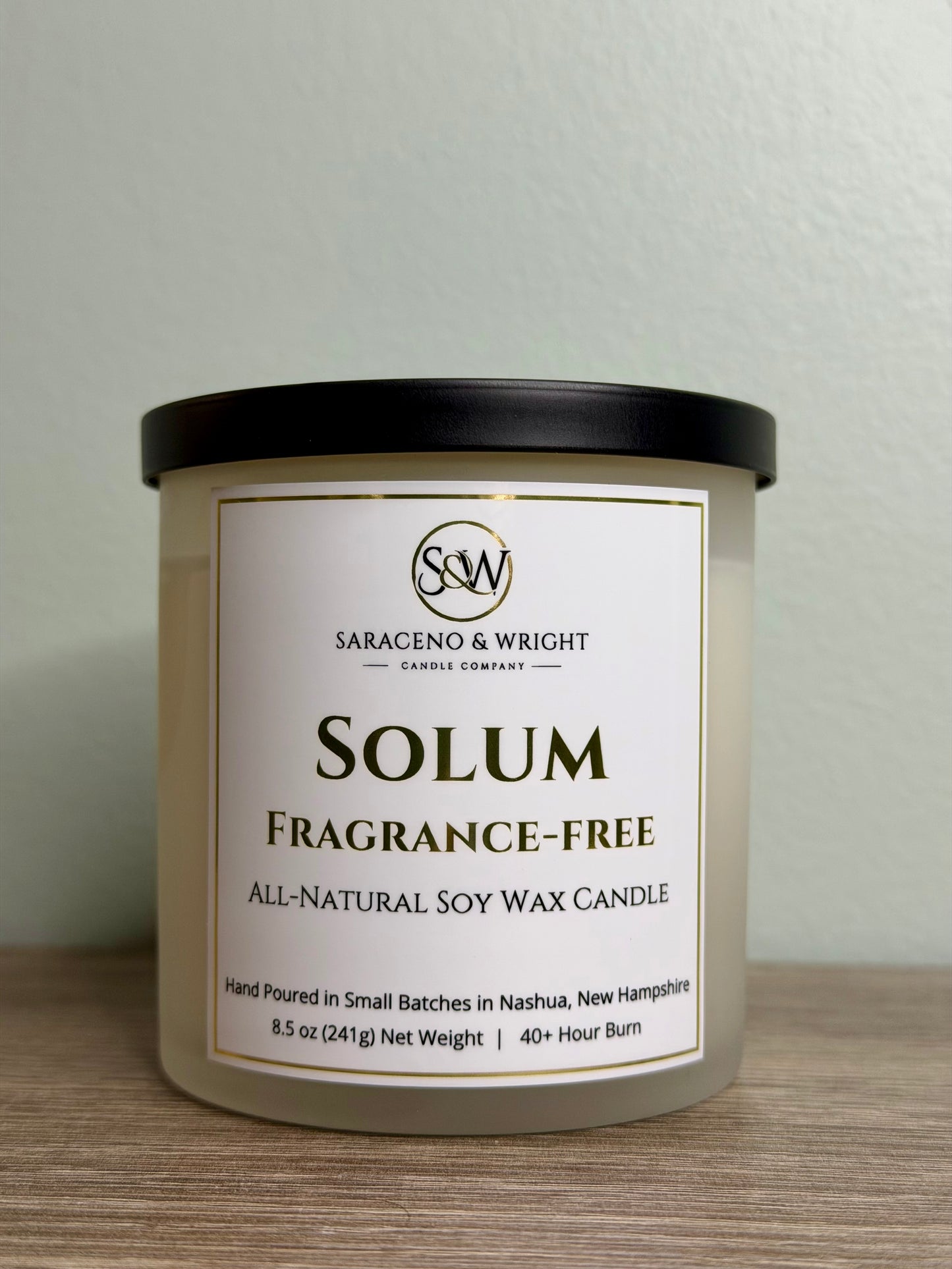 Solum (Fragrance-Free) - 8.5 oz Soy Wax Candle